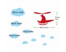 Helicopter Clouds  Nursery Sticker